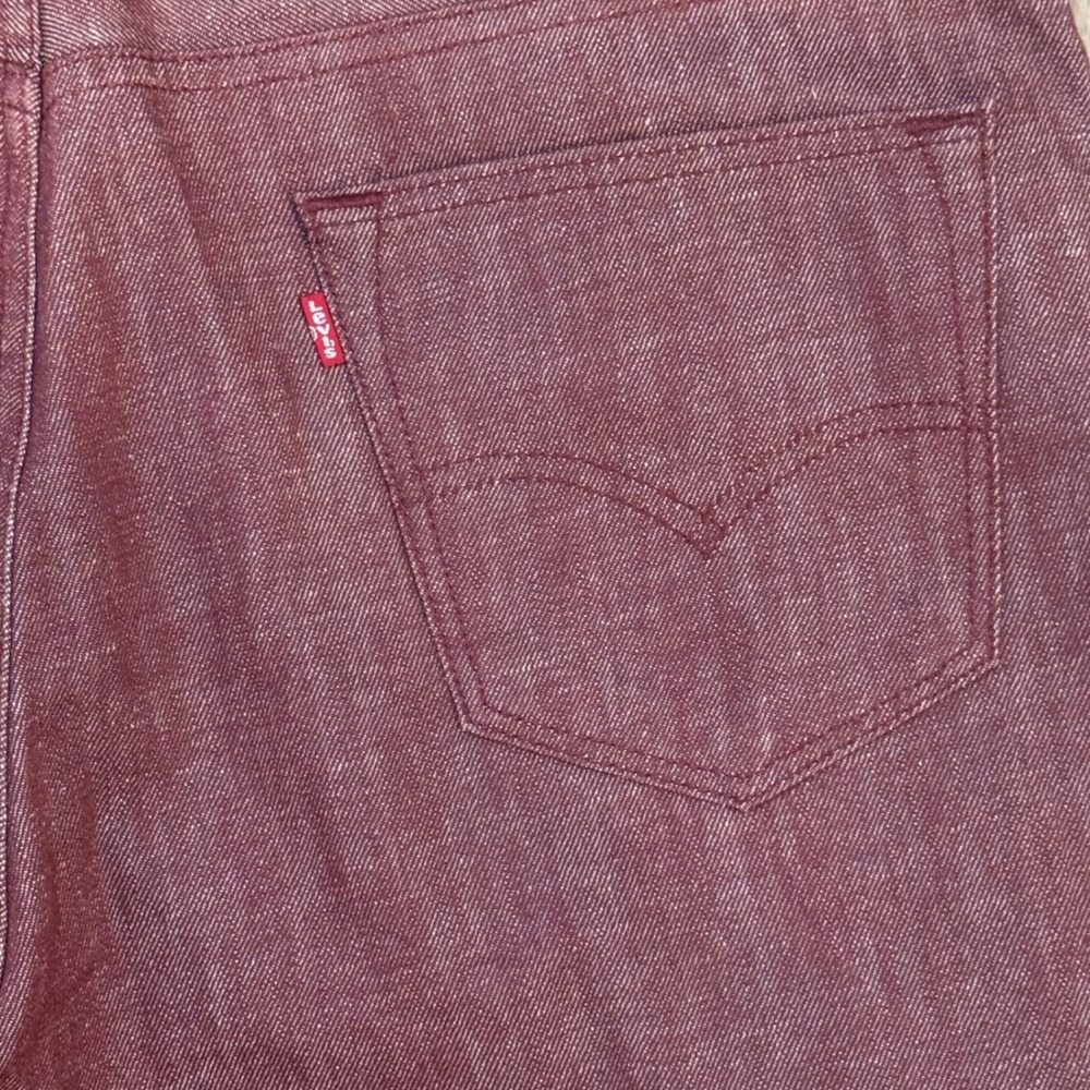 Men's Burgundy Levi's 501 Straight-Leg Jeans White Oak Cone Denim - Picture 6 of 6